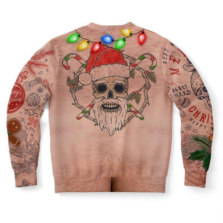 "Ful unisex jultröja i polyester med 3D-tryck, livfulla färger, idealisk för julen, humoristisk och bekväm design."
