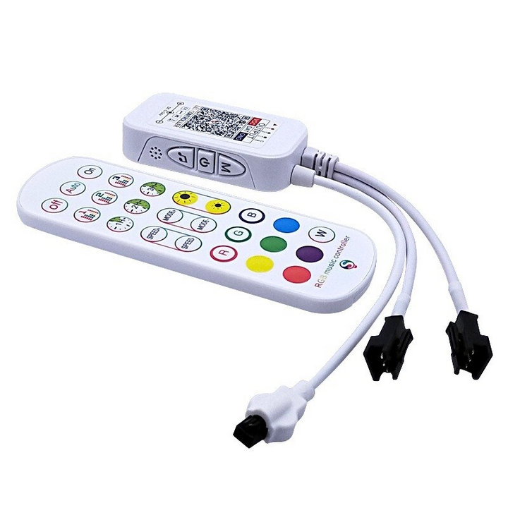 "Fyrverkeri LED-ljus med färgglada ljusstrålar, musiksynkronisering och Bluetooth, perfekt för hemdekoration."