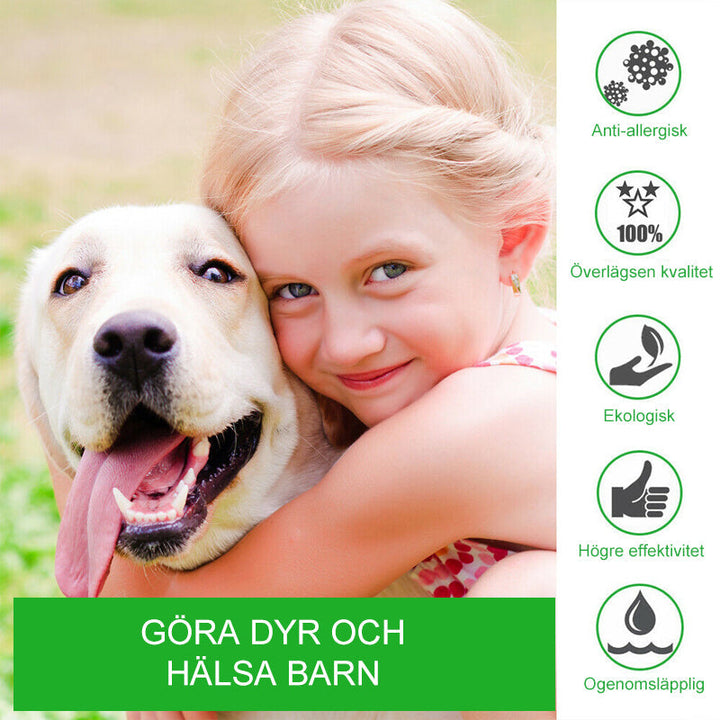 Grå justerbar lopp- och fästkrage för hundar, bekvämt skydd mot parasiter, smälter in med alla pälsfärger.