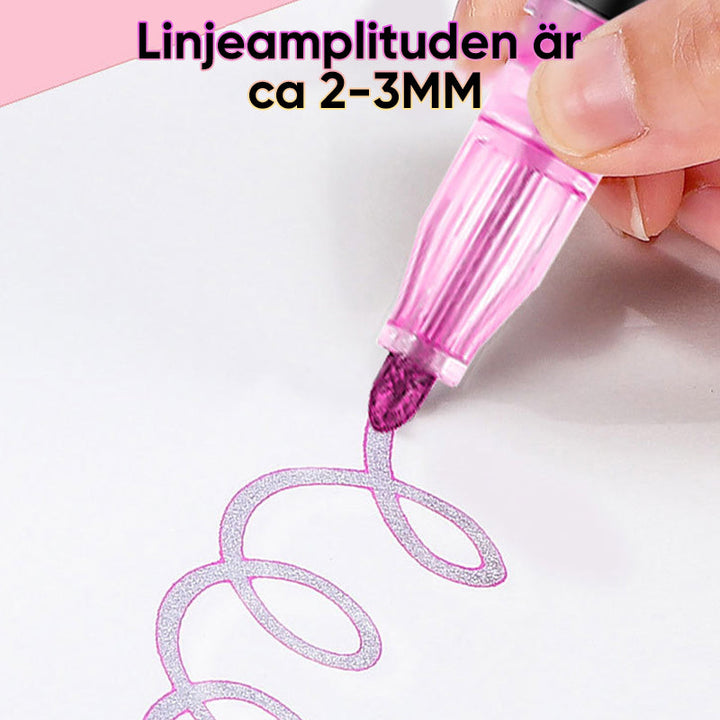 "Graffiti markeringspennor dubbel-linje i färgglada set för konst och DIY, perfekta för levande och djärva projekt."