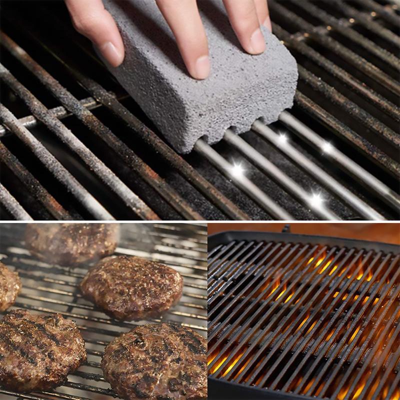 "Grillrengöringssten av pimpsten, avlägsnar enkelt fett och smuts; perfekt vår- och sommarprodukt för grillrengöring."