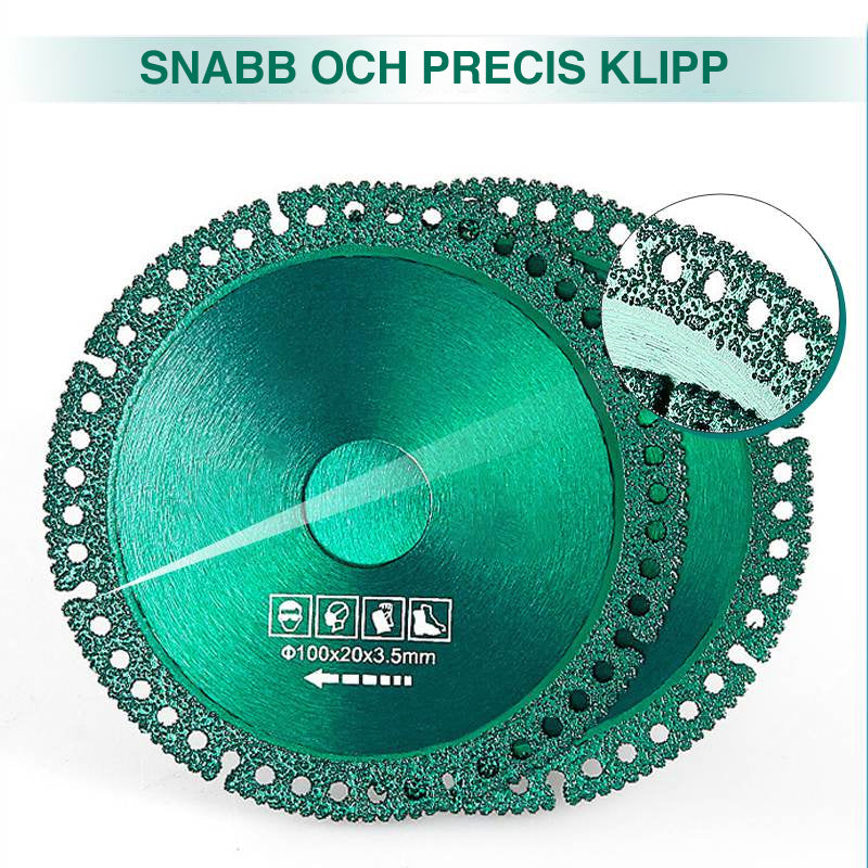 "Grönt diamantskärblad för verktyg, 100 mm, 2 mm tjockt, för precisionsskärning av kakel och marmor, multifunktionellt."