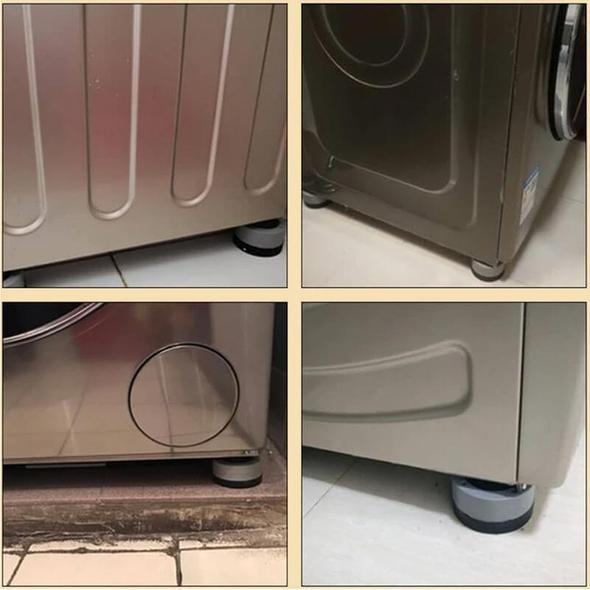 "Gummifötter för tvättmaskin, dämpa ljud och vibrationer, blå och grå färg, hållbara, enkel installation."