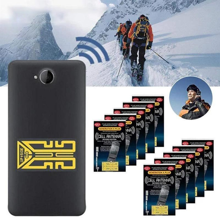 "Gyllene mobiltelefon signalförstärkare, kompakt enhet, förbättrar mottagning och samtalskvalitet med 4-band stöd."