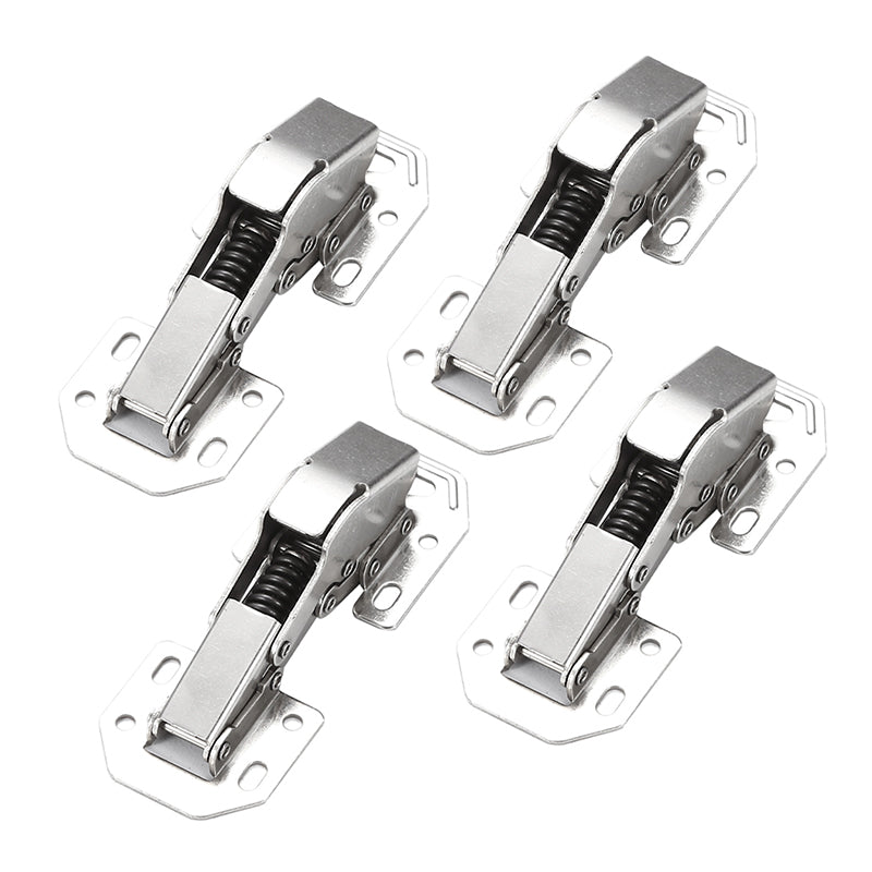 Hålfri och slitsfri gångjärn på en trädörr, robust konstruktion i nickelpläterat stål, enkel och sömlös installation.