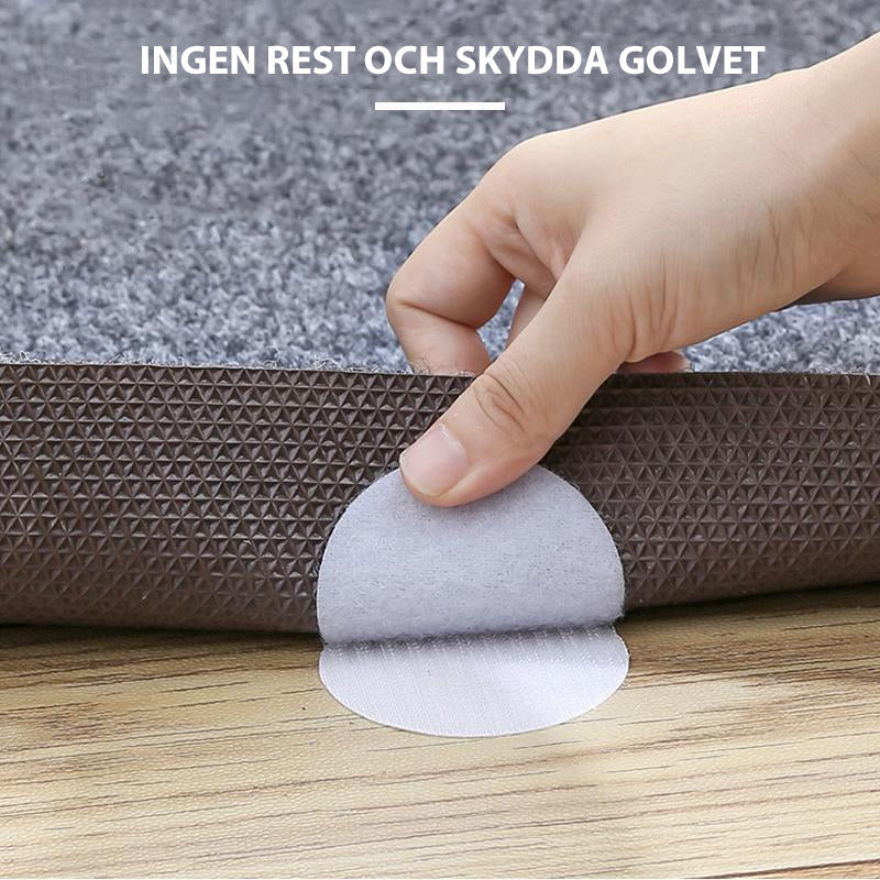 "Halkfria krokar och öglor, PVC, svart/vit för säkert fäste av mattor, stilren design, interiörsäkerhet."