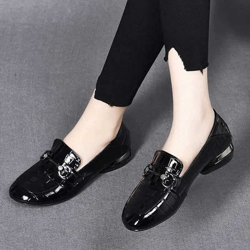 Halkfria läderloafers för kvinnor - Glowseva