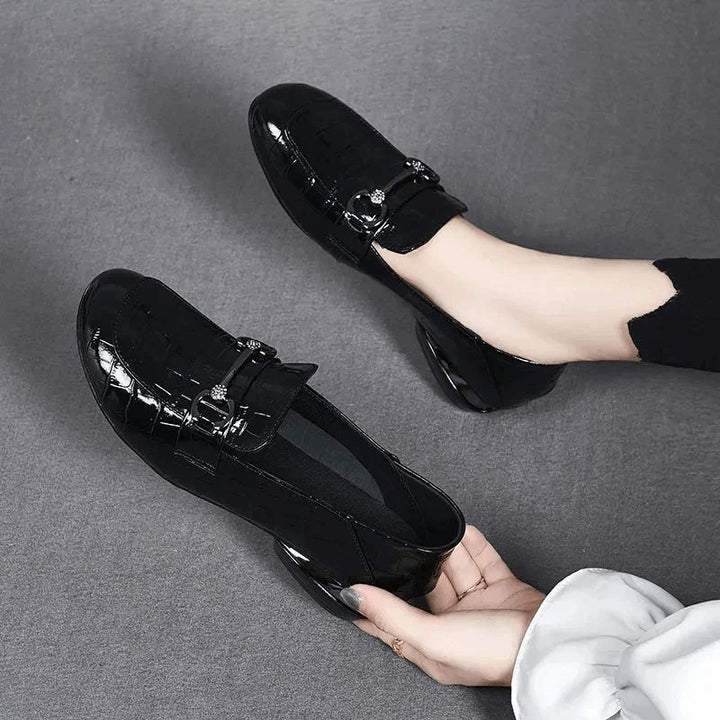 Halkfria läderloafers för kvinnor - Glowseva