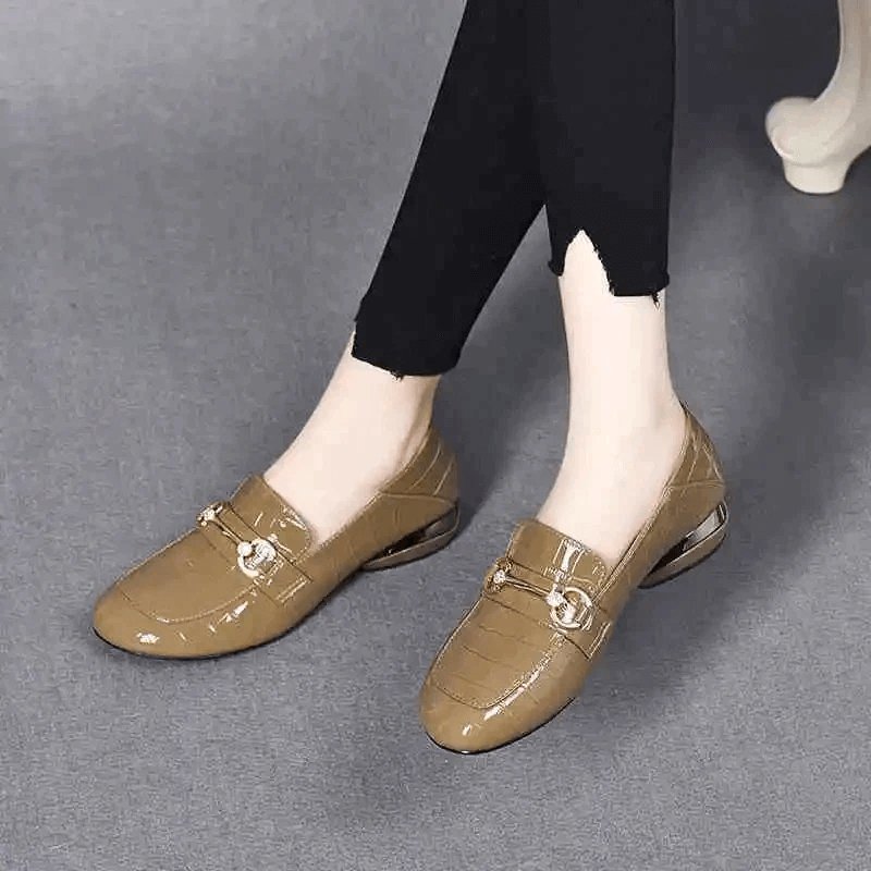 Halkfria läderloafers för kvinnor - Glowseva