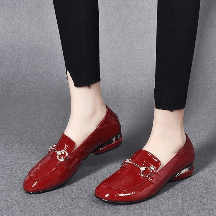 Halkfria läderloafers för kvinnor - Glowseva