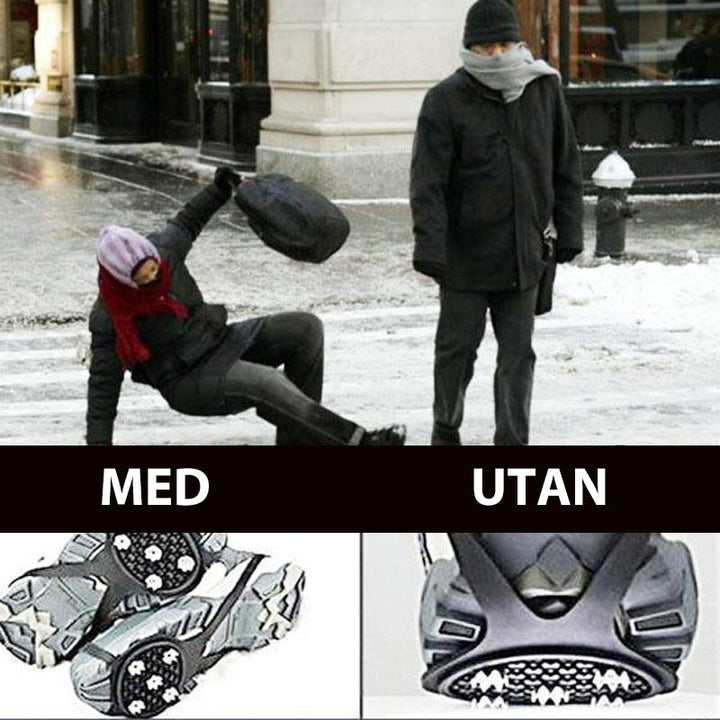 "Halkfria silikon skoskydd, unisex, svart, robusta stålpinnar för isigt underlag, designade för säker vintergång."