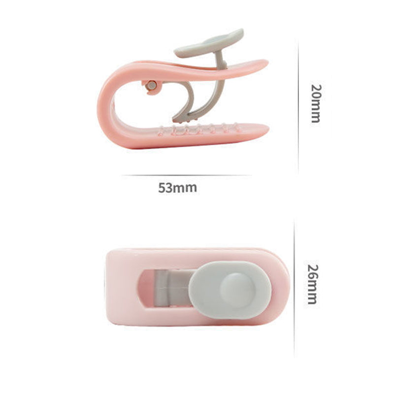 "Halkfria täckeklämmor i rosa, lila och ljusgrön med randig struktur, idealiska för säkert grepp om täcken och gardiner."