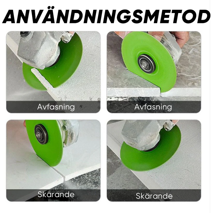 "Hållbar sliprondell med diamantpartiklar för exakt kapning och slipning av hårda stenplattor, marmor och granit."