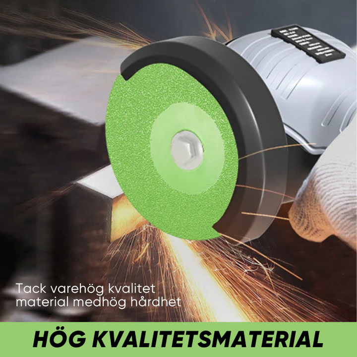 "Hållbar sliprondell med diamantpartiklar för exakt kapning och slipning av hårda stenplattor, marmor och granit."