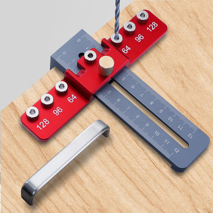 "Hålslagare i aluminiumlegering för lådhandtag, justerbar och robust, perfekt för träbearbetning och exakt håltagning."