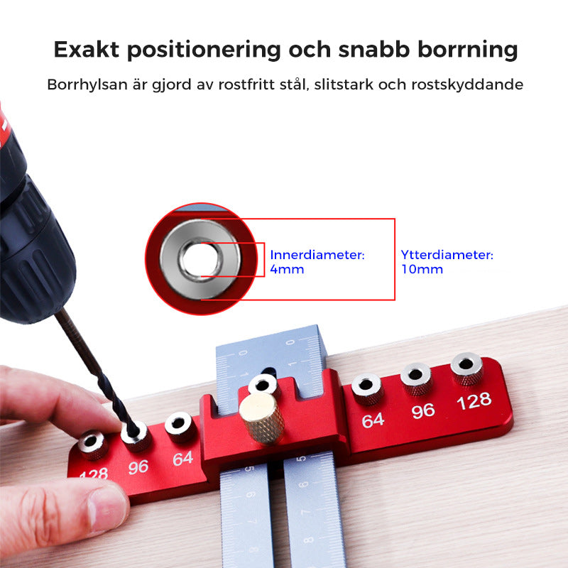 "Hålslagare i aluminiumlegering för lådhandtag, justerbar och robust, perfekt för träbearbetning och exakt håltagning."
