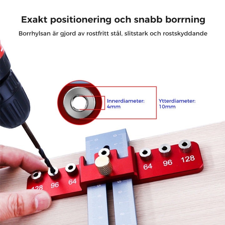 "Hålslagare i aluminiumlegering för lådhandtag, justerbar och robust, perfekt för träbearbetning och exakt håltagning."