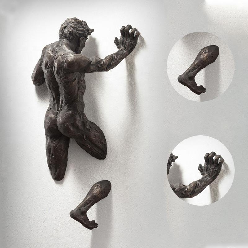 "Handgjord harts väggskulptur, unik form och färg, 20 cm hög, dekorativ konst för hemmet."