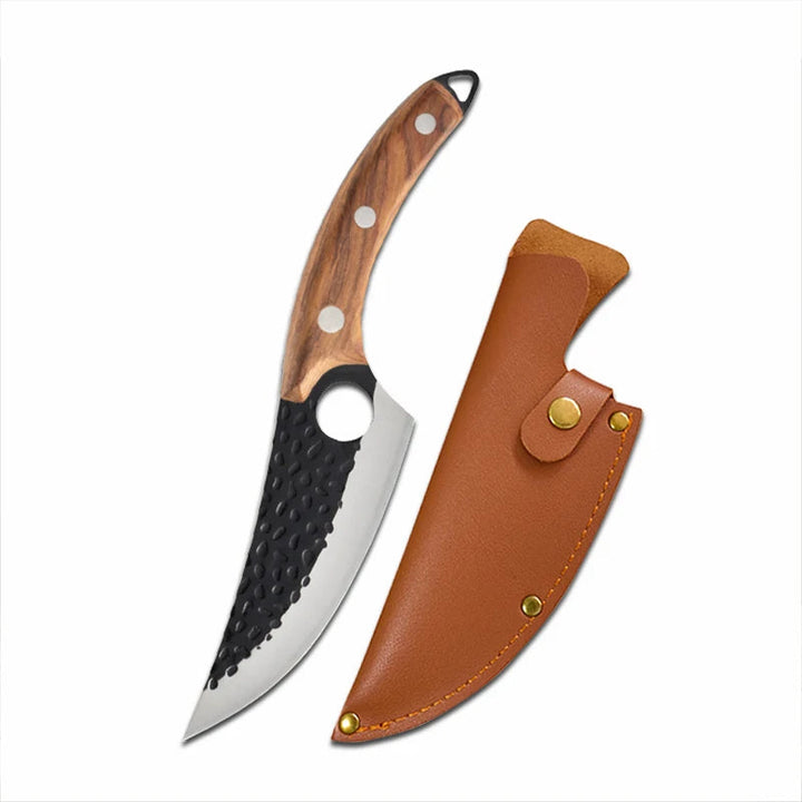 "Handgjord japansk kökkniv med ultraskarpt stålblad och ergonomiskt trähandtag, designad för perfekt skärprecision."
