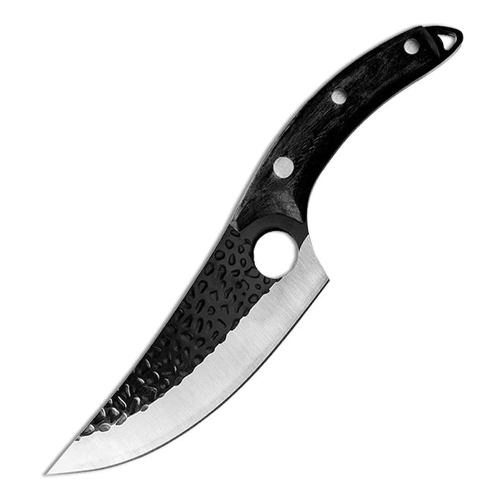 "Handgjord japansk kökkniv med ultraskarpt stålblad och ergonomiskt trähandtag, designad för perfekt skärprecision."
