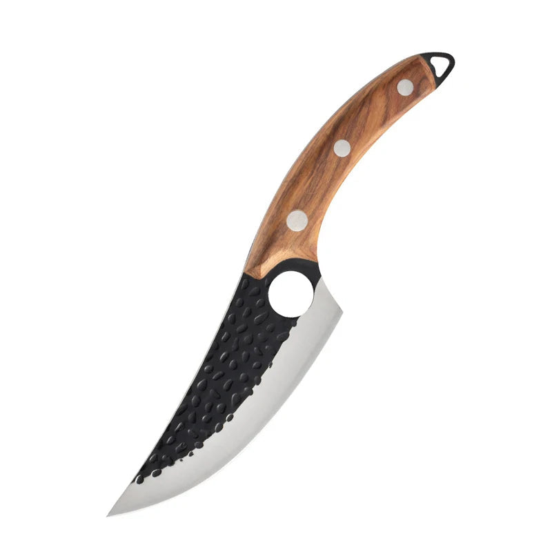 "Handgjord japansk kökkniv med ultraskarpt stålblad och ergonomiskt trähandtag, designad för perfekt skärprecision."