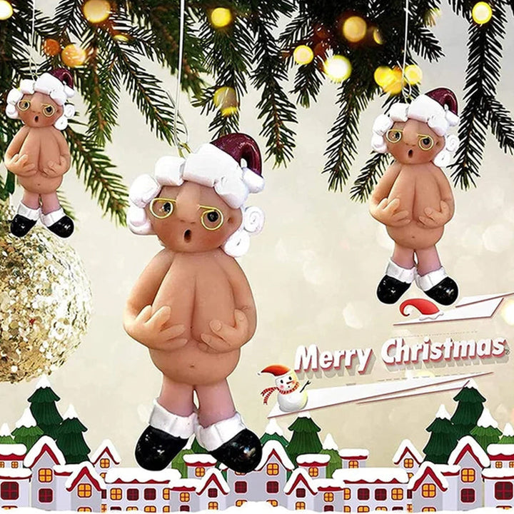 "Handgjord jultomte i harts, färgglad och väderbeständig dekoration för julstämning hemma."