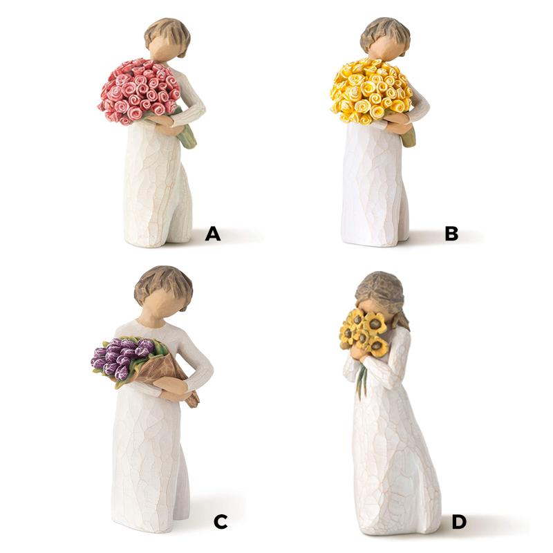 "Handsnidad blomsterdekoration: detaljrika blommor i högkvalitativ harts, perfekt som stilfull inredning eller gåva."