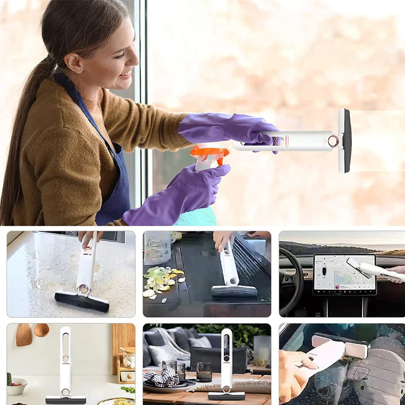 "Handtvättbar vit minimopp med modern vertikal design, mjuk svamp för hög vattenabsorption, perfekt för små ytor."