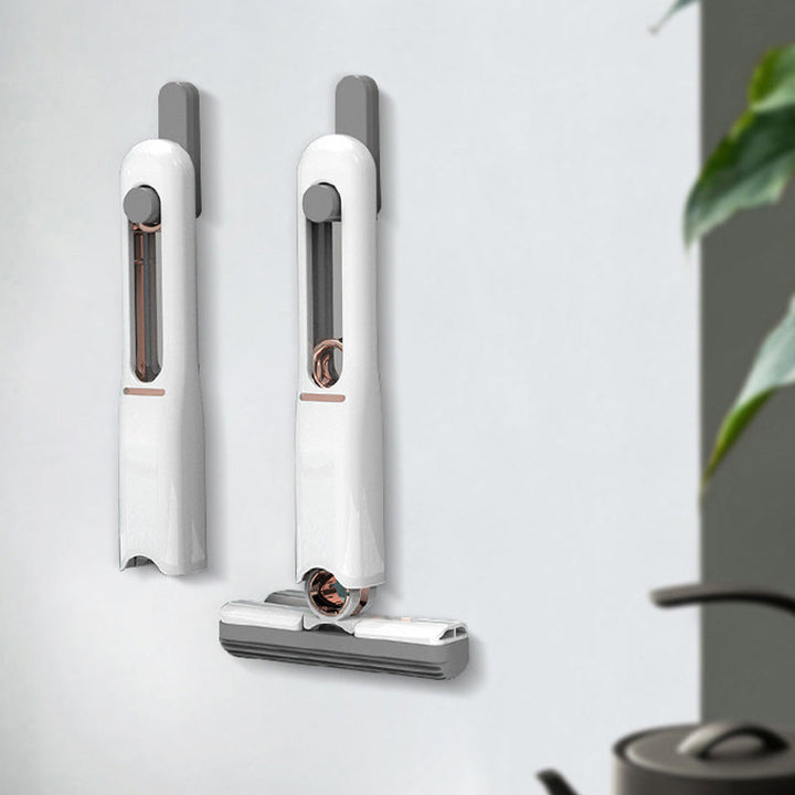 "Handtvättbar vit minimopp med modern vertikal design, mjuk svamp för hög vattenabsorption, perfekt för små ytor."