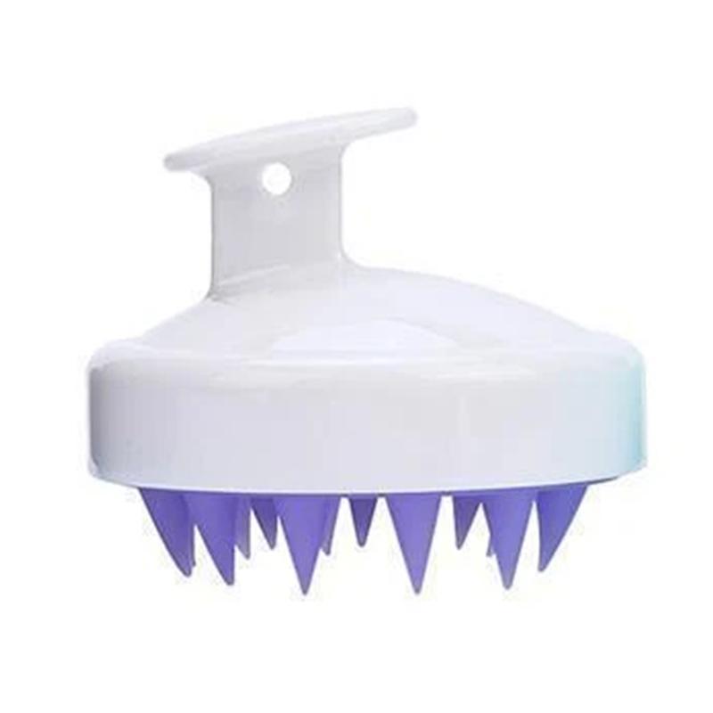 "Hårbottenborste med silikonmassage, blå färg, exfolierar och rengör hårbotten, passande för alla hårtyper."