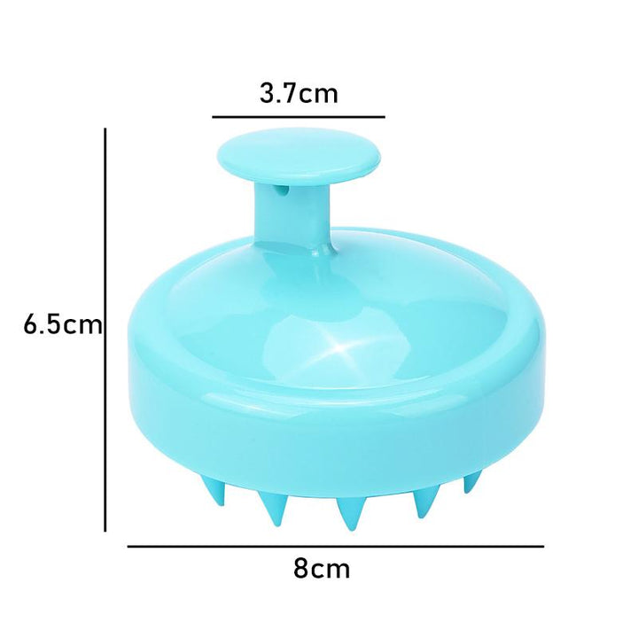 "Hårbottenborste med silikonmassage, blå färg, exfolierar och rengör hårbotten, passande för alla hårtyper."