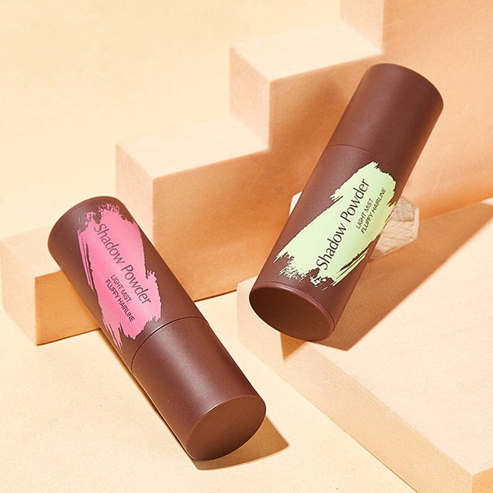 "Hårlinjekonturering skuggpulver, svart och brun, fylligt och naturligt resultat för volym och täckning, beauty product."