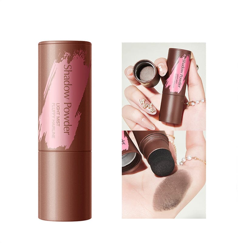 "Hårlinjekonturering skuggpulver, svart och brun, fylligt och naturligt resultat för volym och täckning, beauty product."