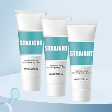 "Hårutslätningskräm ger mjukt, glänsande hår, reducerar frissighet och vårdar med naturliga ingredienser för silkeslent resul