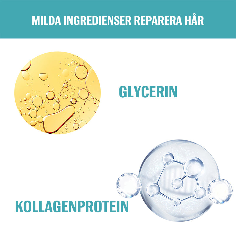 "Hårutslätningskräm ger mjukt, glänsande hår, reducerar frissighet och vårdar med naturliga ingredienser för silkeslent resul