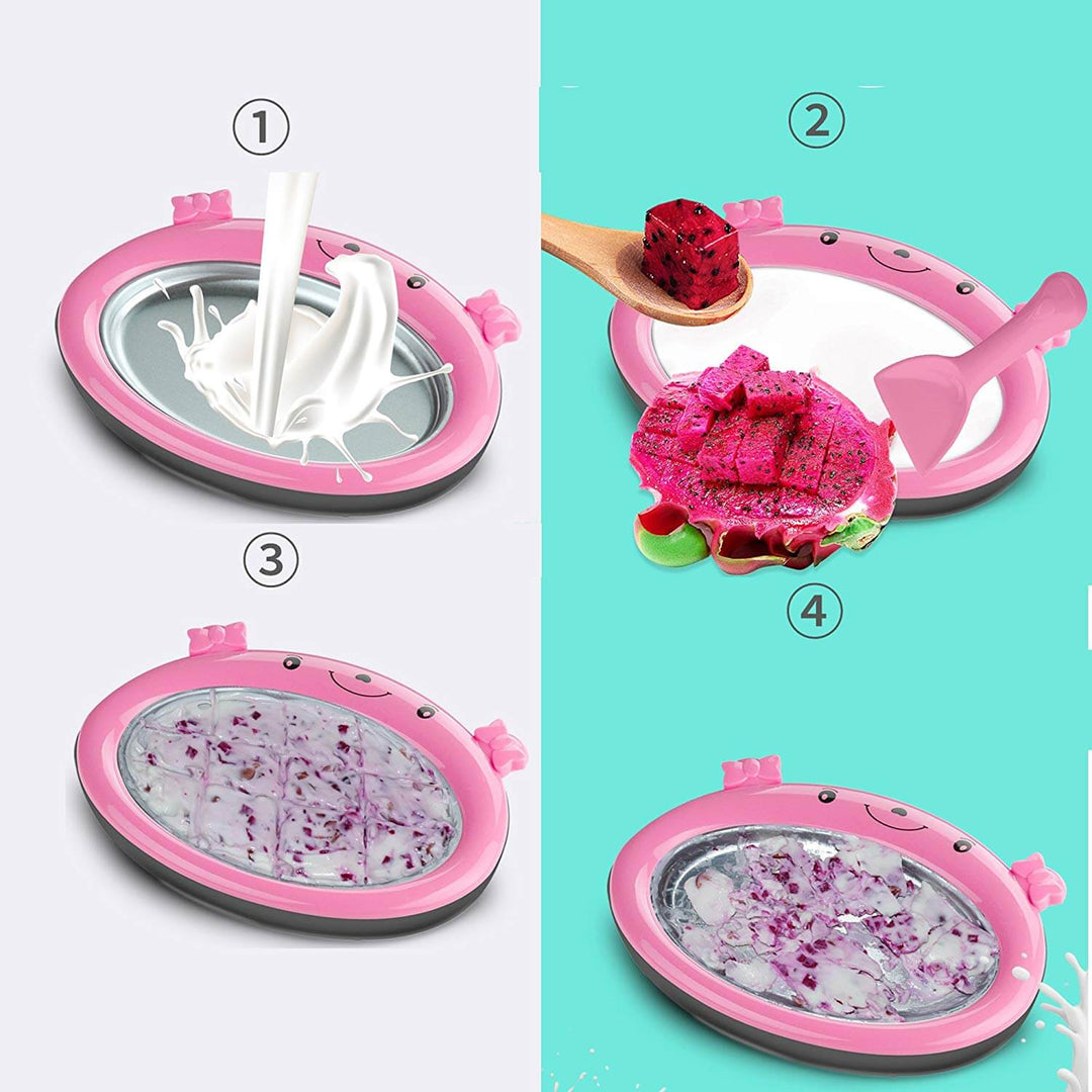 Kökspryl: hemgjord glassmaskinplatta för att snabbt skapa svalkande godsaker.