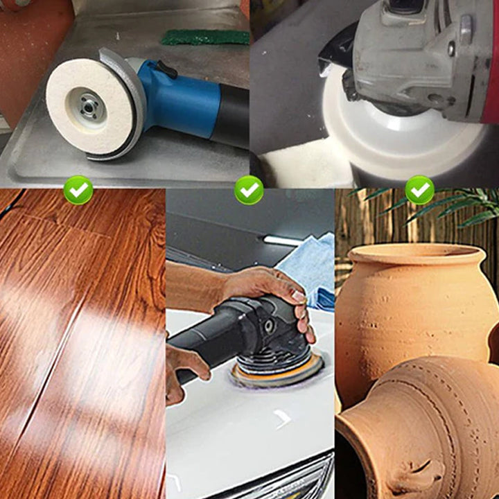 "Högkvalitativ ullpolerskiva för bilar och möbler, mjuk ullfiber, effektiv på metall och trä, slitstark och elastisk."