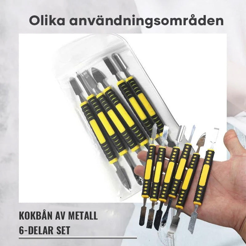 "Högkvalitativt 6st metallkofot verktygsset med ergonomiskt ABS-handtag, idealiskt för reparation av elektronik."