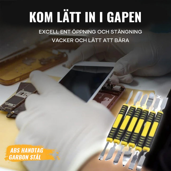 "Högkvalitativt 6st metallkofot verktygsset med ergonomiskt ABS-handtag, idealiskt för reparation av elektronik."