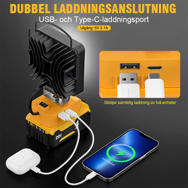 "Högpresterande 18W LED-arbetslampa, robust design, 16 LED-pärlor, bred strålvinkel, idealisk för utomhusarbete."