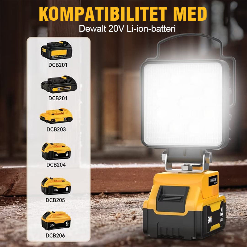 "Högpresterande 18W LED-arbetslampa, robust design, 16 LED-pärlor, bred strålvinkel, idealisk för utomhusarbete."