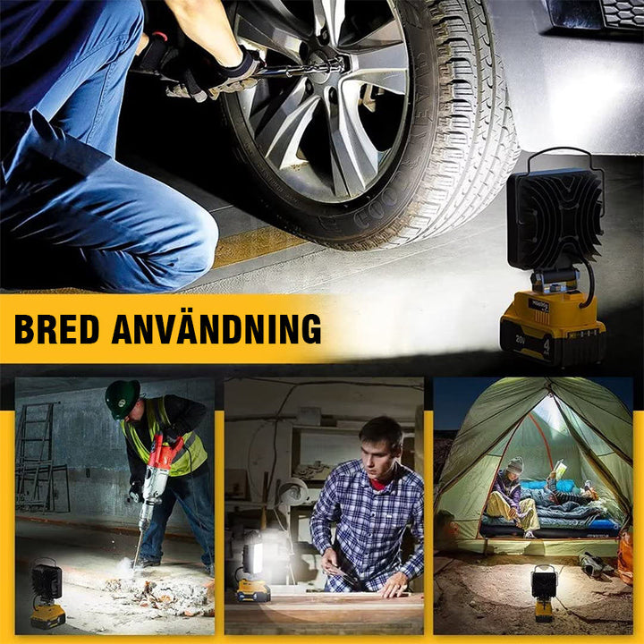 "Högpresterande 18W LED-arbetslampa, robust design, 16 LED-pärlor, bred strålvinkel, idealisk för utomhusarbete."