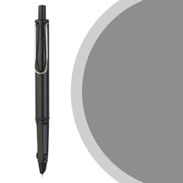 Indragbar skrivarpenna med halkfritt grepp, smidd design, utbytbart bläck, flera färger. Perfekt för smidig skrivning.
