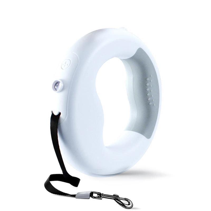 Infällbart dragrep med LED-ljus för husdjur, ergonomiskt handtag, starkt rep, perfekt för säkra promenader dag och natt.