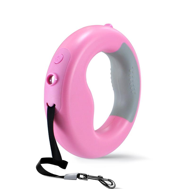 Infällbart dragrep med LED-ljus för husdjur, ergonomiskt handtag, starkt rep, perfekt för säkra promenader dag och natt.