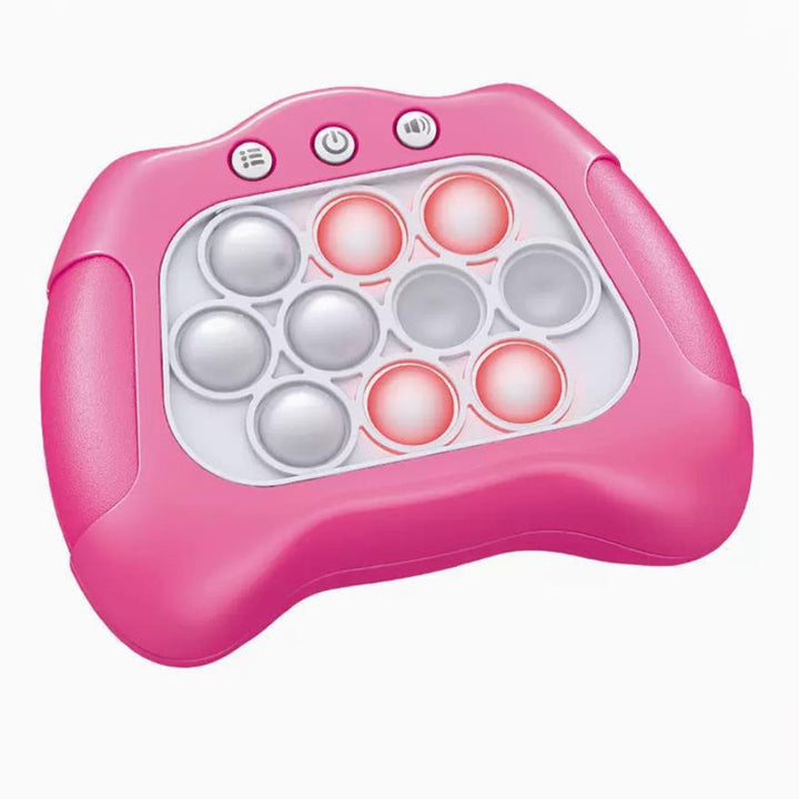 "Innovativ dekompressionsspelmaskin i blått och rosrött för barn och vuxna, bärbar och med banbrytande teknik."