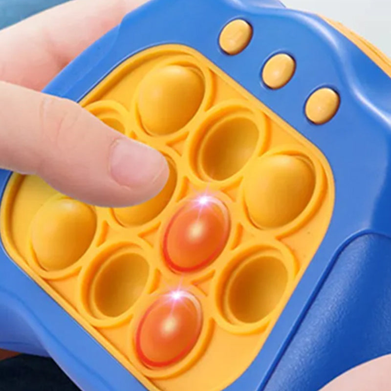 "Innovativ dekompressionsspelmaskin i blått och rosrött för barn och vuxna, bärbar och med banbrytande teknik."