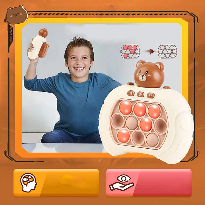 "Interaktiv pusselkonsol för barn med färgglada figurer, tränar kognitiva färdigheter och fantasi, säker plast"