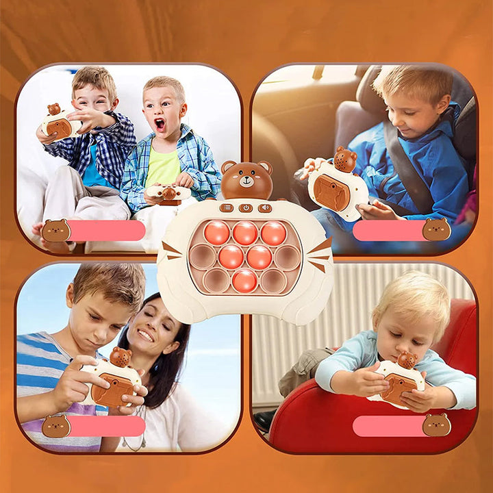 "Interaktiv pusselkonsol för barn med färgglada figurer, tränar kognitiva färdigheter och fantasi, säker plast"