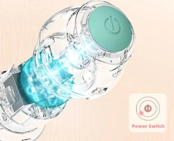 Grå interaktiv rullboll för hund och katt, hållbar husdjursleksak